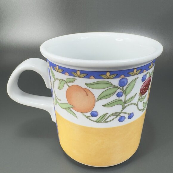 DANSK FIANCE FRUITS Ceramic Coffee Mug Cup Set 2 Mugs Cups Dinnerware Thailand - Picture 8 of 12